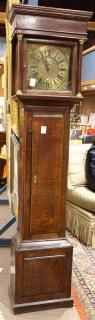 Appraisal: English oak tall case clock by James Roper mid th