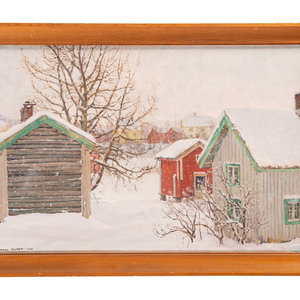 Appraisal: Karl Ouren Norwegian American - Snover oil on panel signed