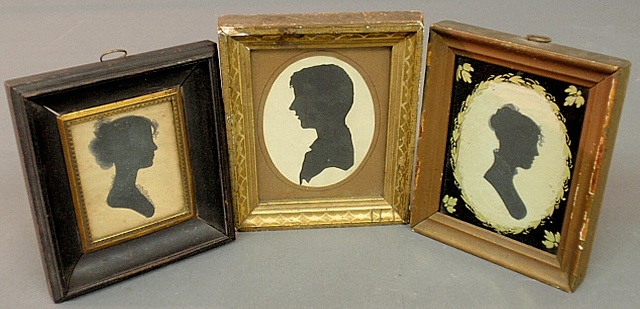 Appraisal: - Two Peale Museum silhouettes of young women and a