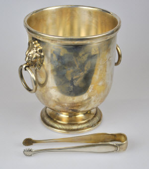 Appraisal: Heavy quality Continental ice bucket marked on ring handle to