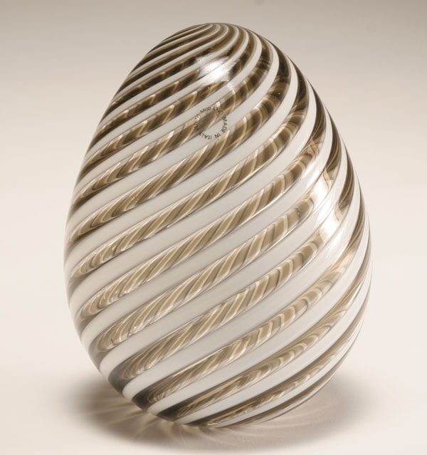 Appraisal: Ludovico de Santillana for Venini art glass egg Venini label