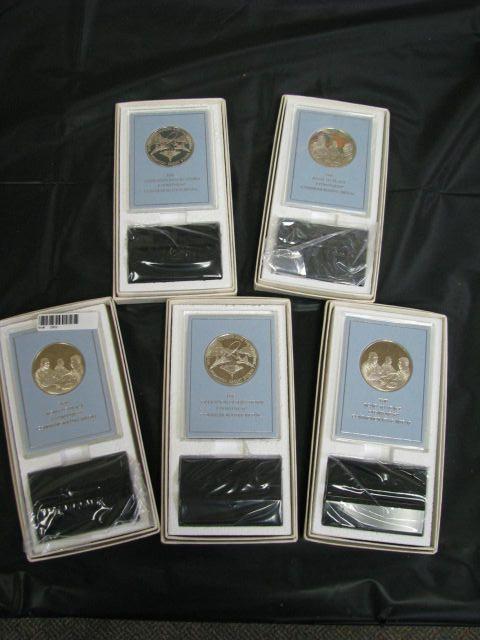 Appraisal: Group of five sterling silver commemorative medals Road to Peace