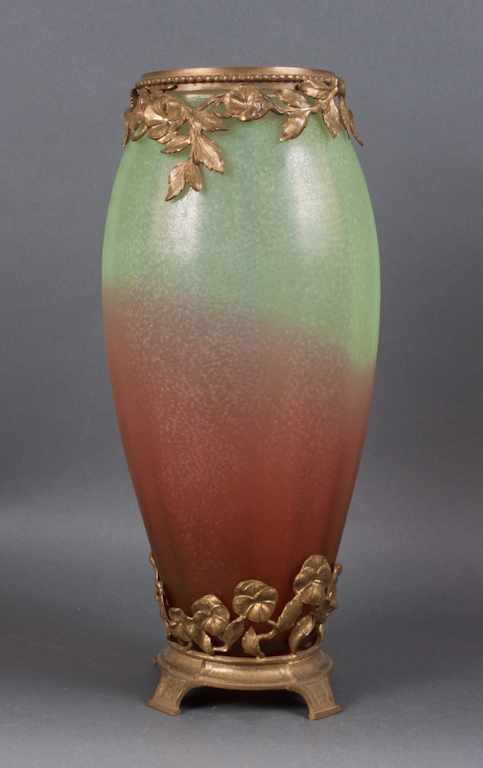 Appraisal: Continental possibly Daum Nancy acid etched vase with gilt-metal mounts