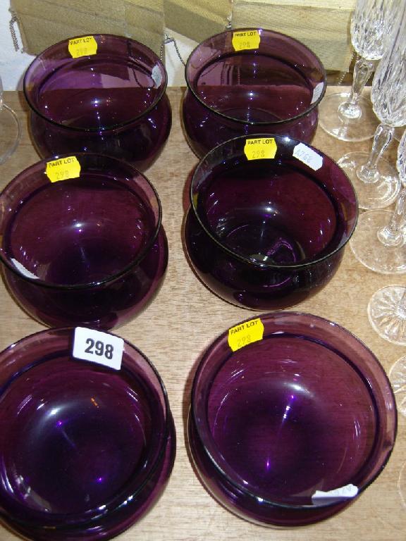 Appraisal: Six glass finger bowls with flared rims