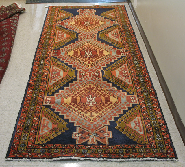 Appraisal: PERSIAN HAMADAN TRIBAL AREA RUG Hamadan Province northwestern Iran geometric