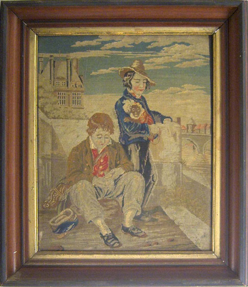 Appraisal: Victorian needlework of young boys x