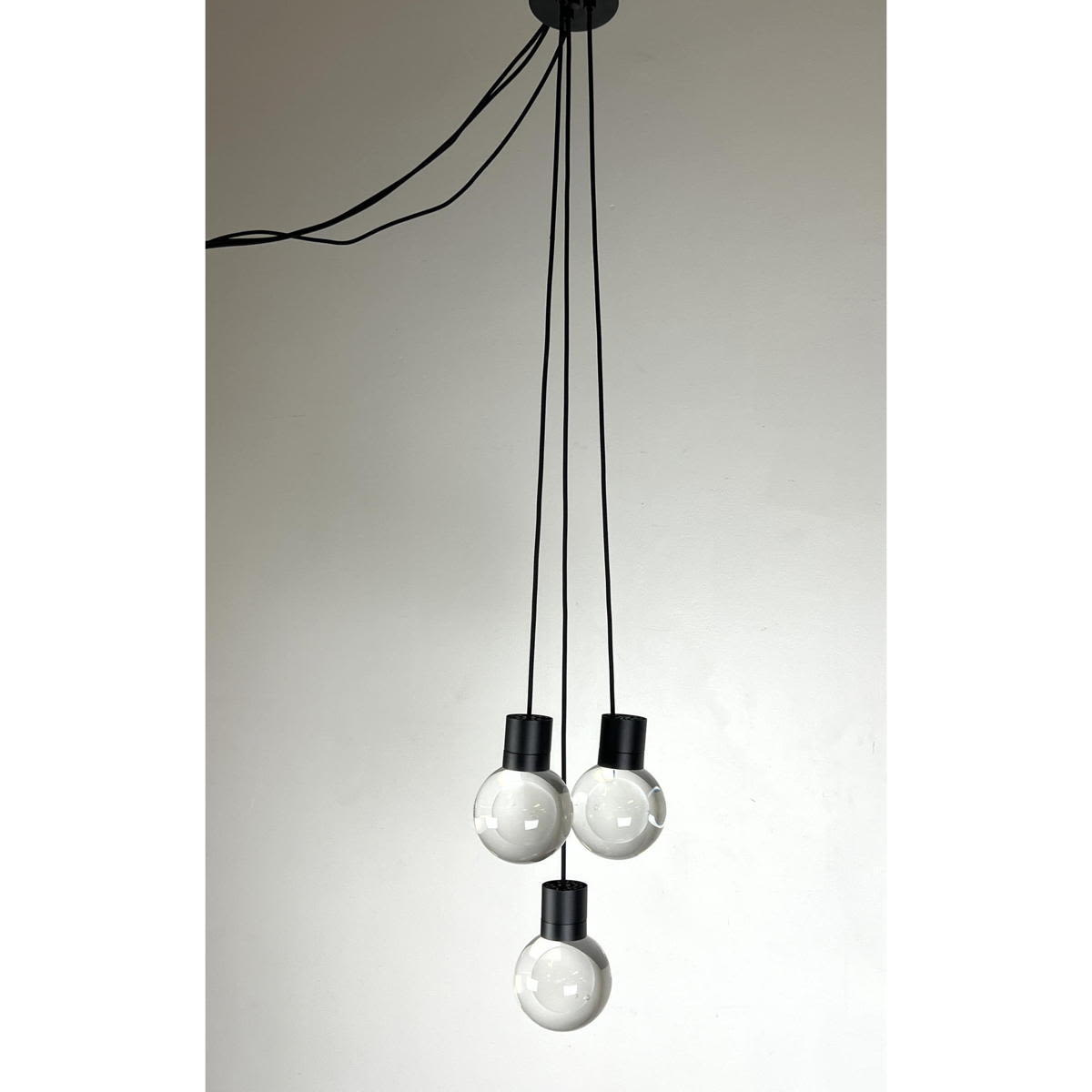 Appraisal: Sean Lavin Mina Three Ball Pendent Lamp Chandelier inch black