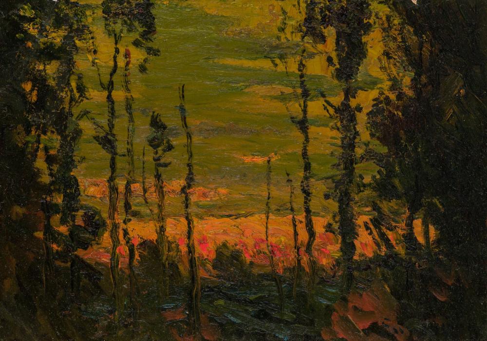 Appraisal: JOHN JOSEPH ENNEKING American - Red Sunset Dark Shadows oil