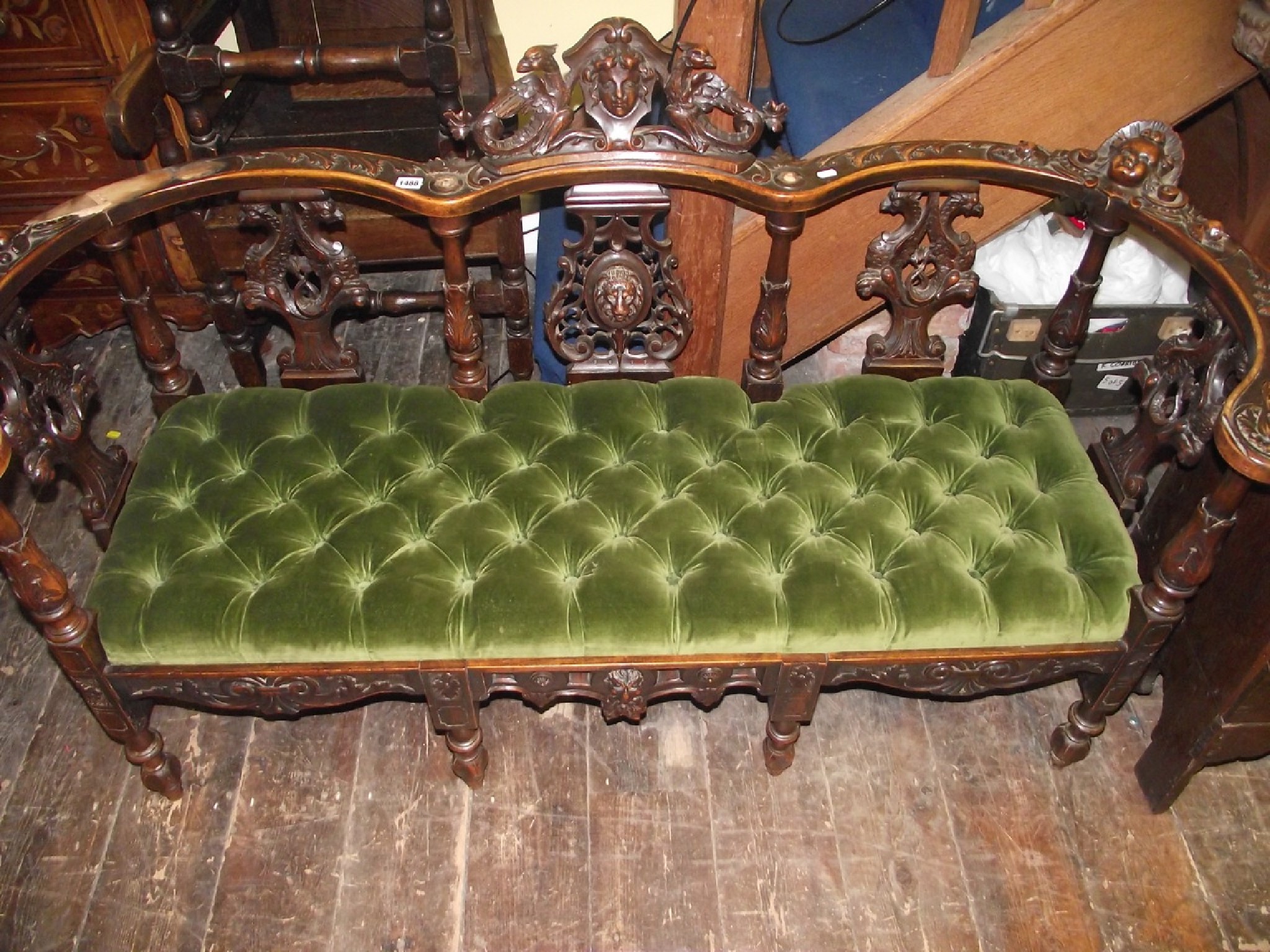 Appraisal: A th century walnut parlour room hall sofa the frame