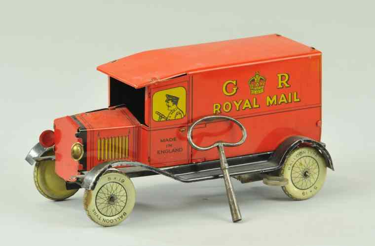 Appraisal: WELLS-O-LONDON ''ROYAL MAIL'' DELIVERY VAN c 's lithographed tin van