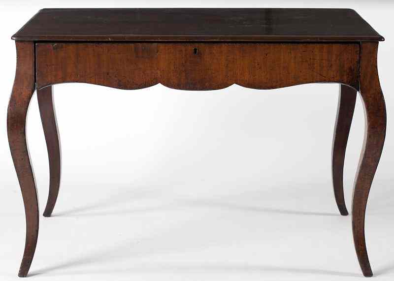 Appraisal: French Provincial Bureau Platearly th century mahogany veneers mixed secondary