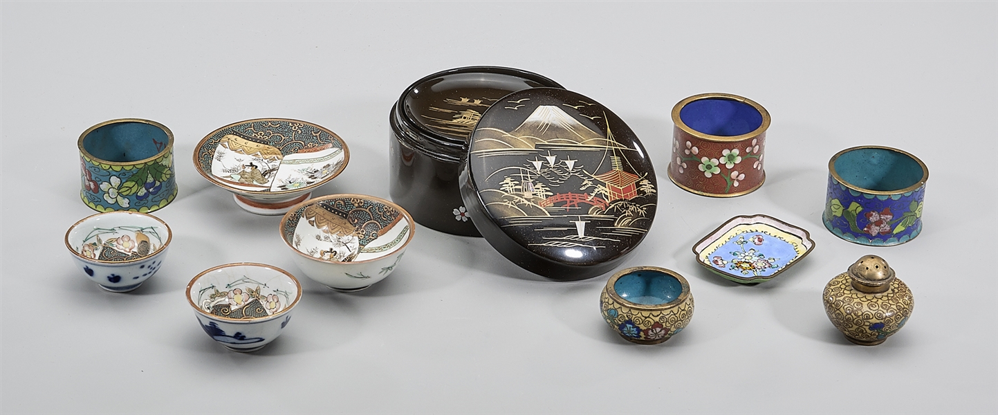 Appraisal: Group of small Japanese and Chinese enameled porcelain cloisonne and