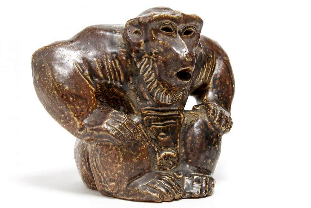 Appraisal: Royal Copenhagen Knud Kyhn Stoneware Gorilla Danish Modern figurine Royal