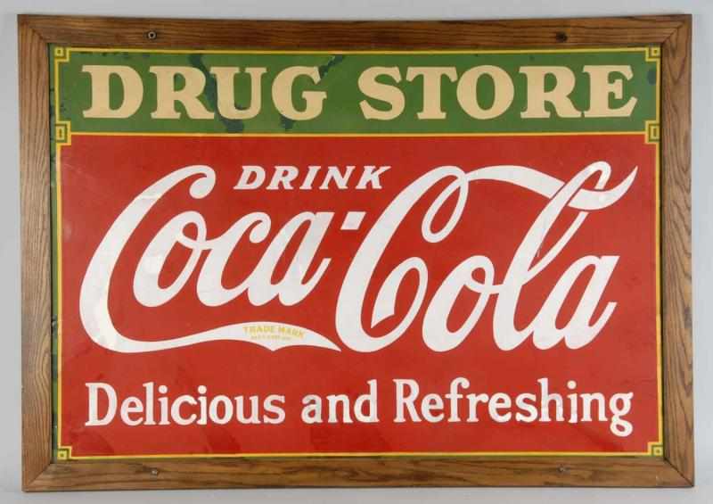 Appraisal: Large Porcelain Drug Store Coca-Cola Sign Description Circa Porcelain double-sided