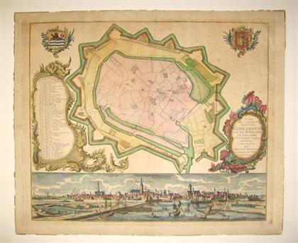 Appraisal: piece Hand-Colored Engraved Town Plan Seutter Georg Matthaus Plan de