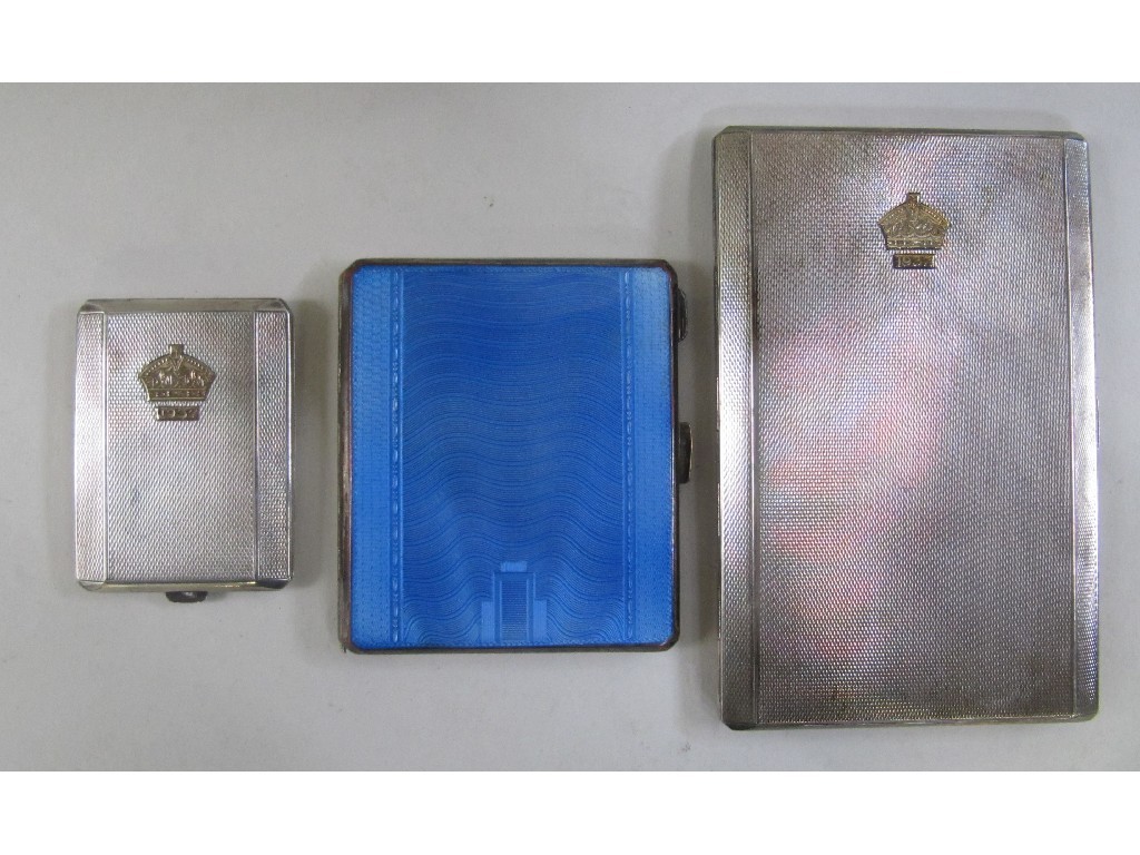 Appraisal: Lot comprising silver cigarette case small card case and a