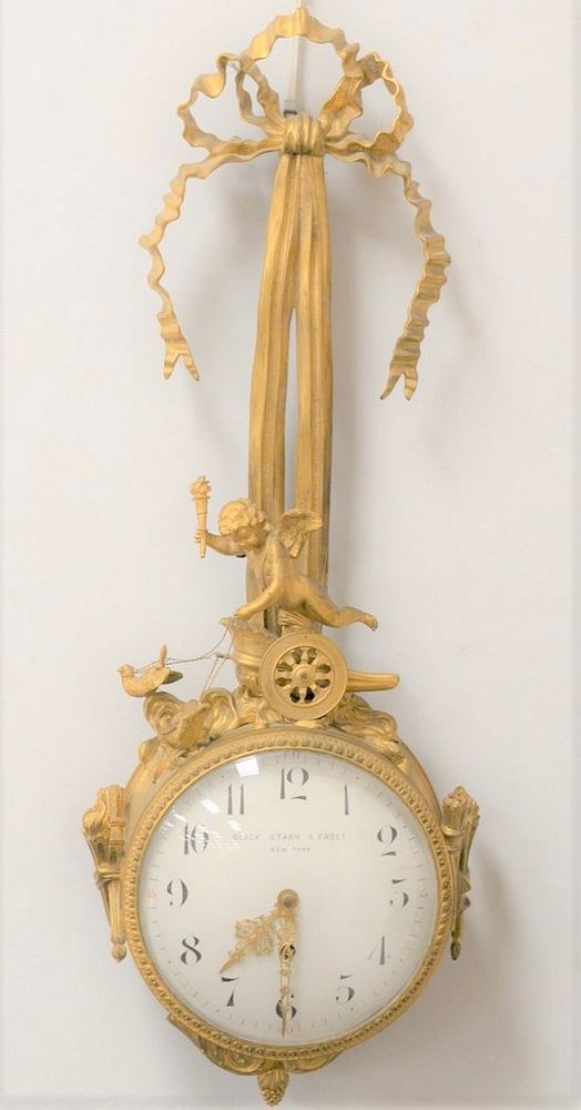 Appraisal: Black Starr and Fronze Bronze Figural Wall Clock having gilt