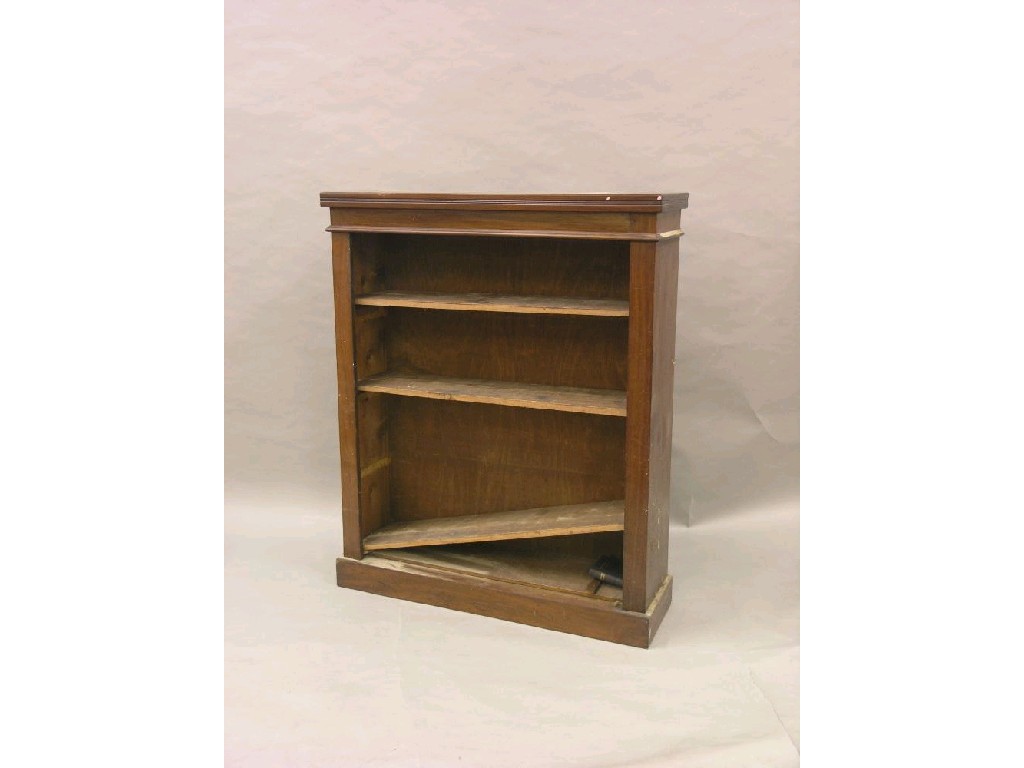 Appraisal: A late Victorian walnut open bookcase three fitted shelves ft