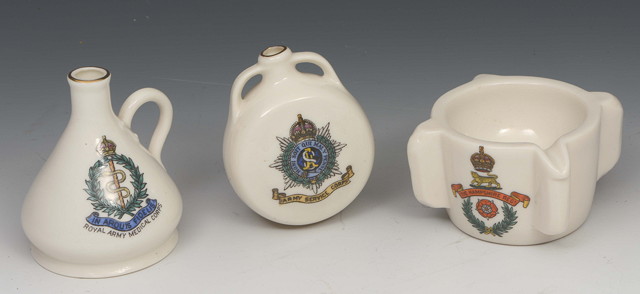 Appraisal: A GROUP OF THREE W H GOSS CRESTED WARE ITEMS