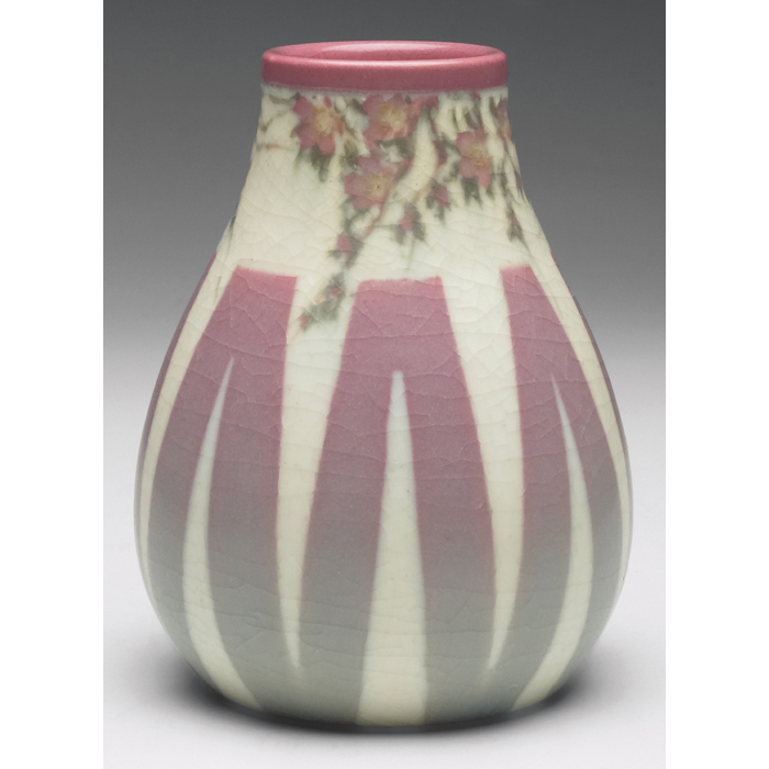 Appraisal: Unusual Rookwood vase bulbous shape in a Vellum glaze nicely