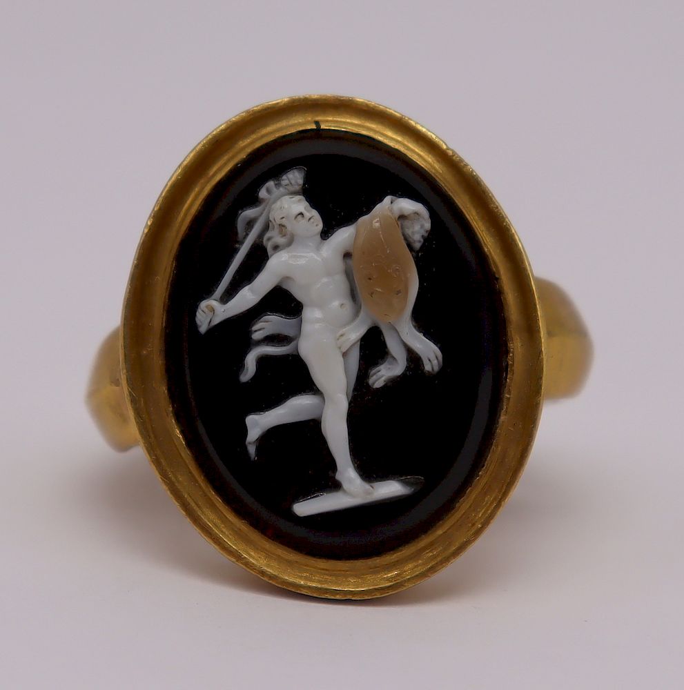 Appraisal: JEWELRY Roman Carved Sardonyx Cameo of Heracles Roman carved sardonyx