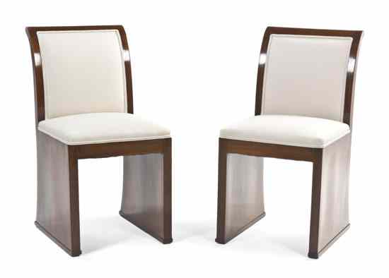 Appraisal: A Pair of Art Deco Rosewood Veneered Side Chairs each