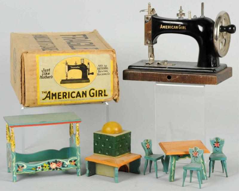 Appraisal: Child's Sewing Machine Dollhouse Furniture Includes an American Girl sewing