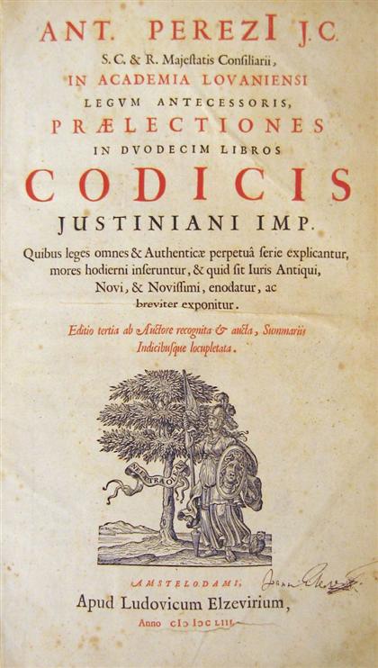 Appraisal: vol Perez Antonio Praelectiones in duodecim libros Codicis Justiniani imp