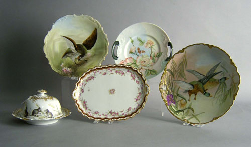 Appraisal: Limoges covered cheese dish together with French porcelain platters