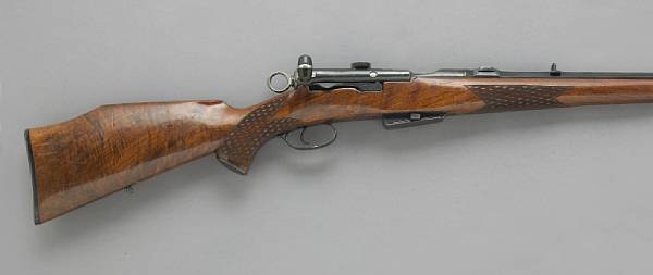 Appraisal: A sporterized Schmidt-Rubin straight pull sporting rifle Serial no probably