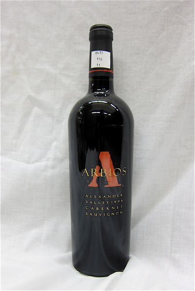 Appraisal: ELEVEN BOTTLES OF VINTAGE CALIFORNIA RED WINES Arbios Cabernet Sauvignon