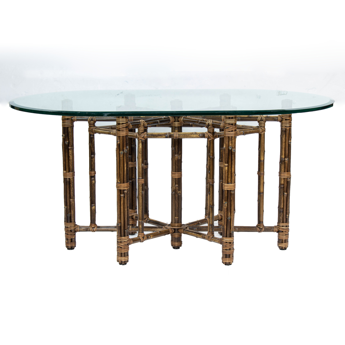 Appraisal: A MCGUIRE SAN FRANCISCO DINING TABLE A McGuire San Francisco