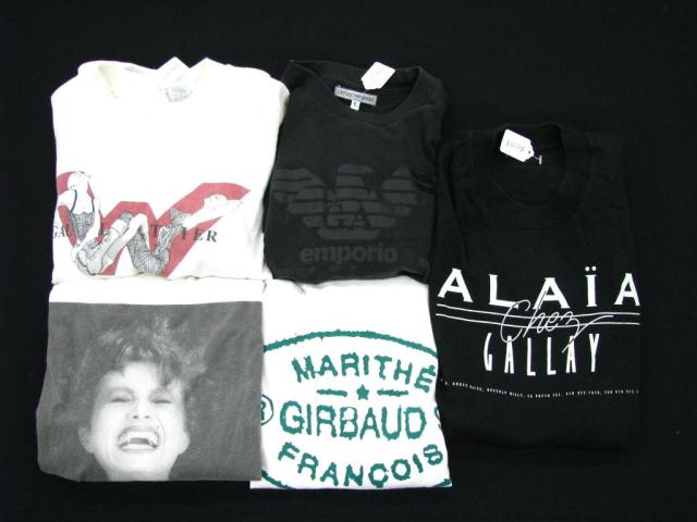 Appraisal: Lot of five Fashion T-Shirts Emporio Armani L Marithe Francois