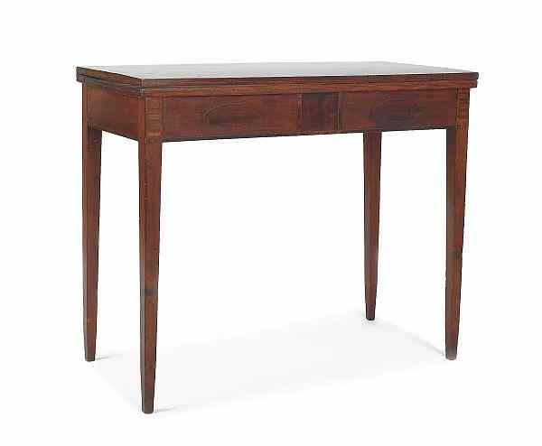 Appraisal: Hepplewhite inlaid mahogany card table ca h w