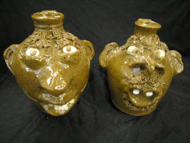 Appraisal: King's Pottery Seagrove Face Jugs