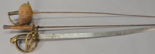 Appraisal: Group of three swords and fencing swords including Spanish American