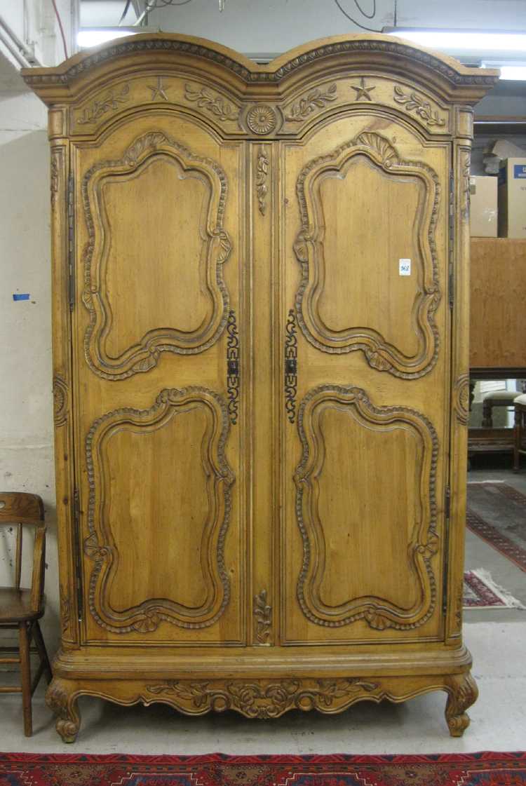 Appraisal: LOUIS XV STYLE DOUBLE-DOOR ARMOIRE Ferguson Copeland recent production carved