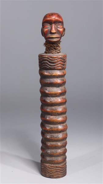 Appraisal: African Yaka slit drum with rib and wave details to