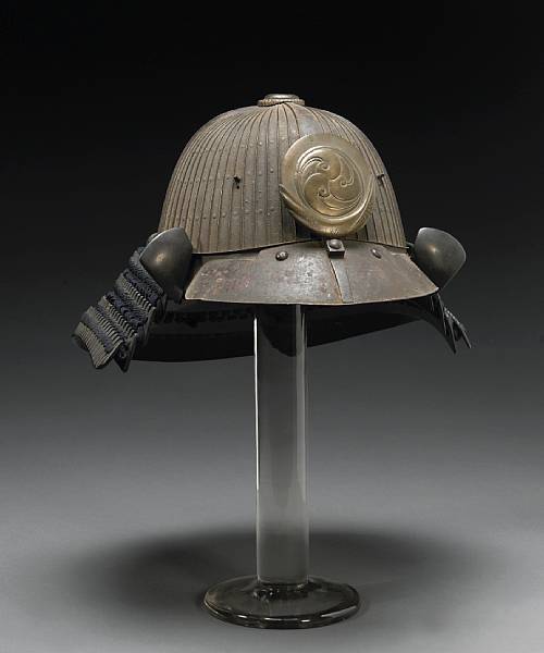 Appraisal: A hari-bachi kabuto helmet Edo Period The iron bowl of