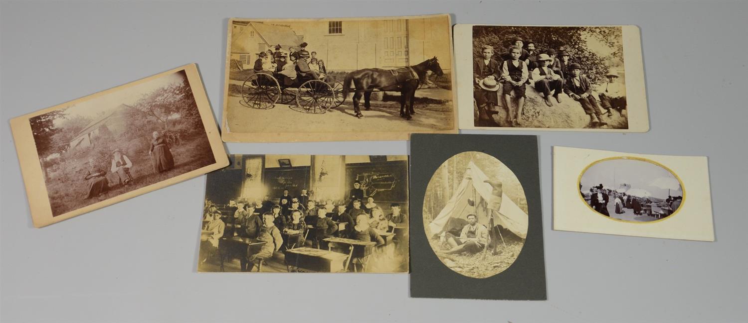 Appraisal: Ephemera group of albumen photographs to include family in horse