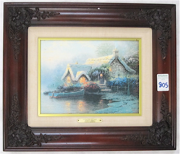 Appraisal: THOMAS KINKADE PRINT ON CANVAS American - Collectors' Cottage II