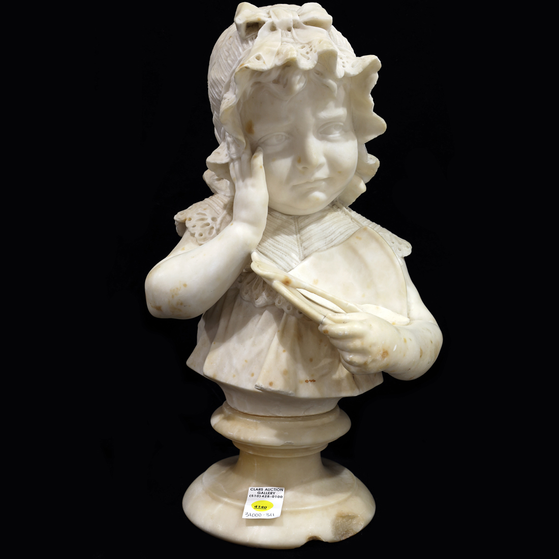 Appraisal: SCULPTURE ITALIAN SCHOOL Italian School th century Child Portrait Bust