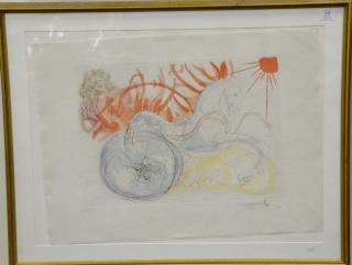 Appraisal: Salvador Dali - lithograph Elijah The Chariot from our Historical