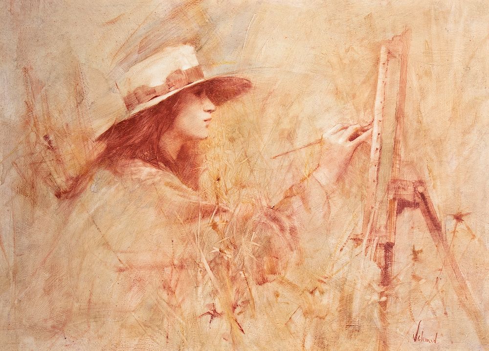 Appraisal: Richard Schmid Rose Sketching RICHARD SCHMID b Rose Sketching oil