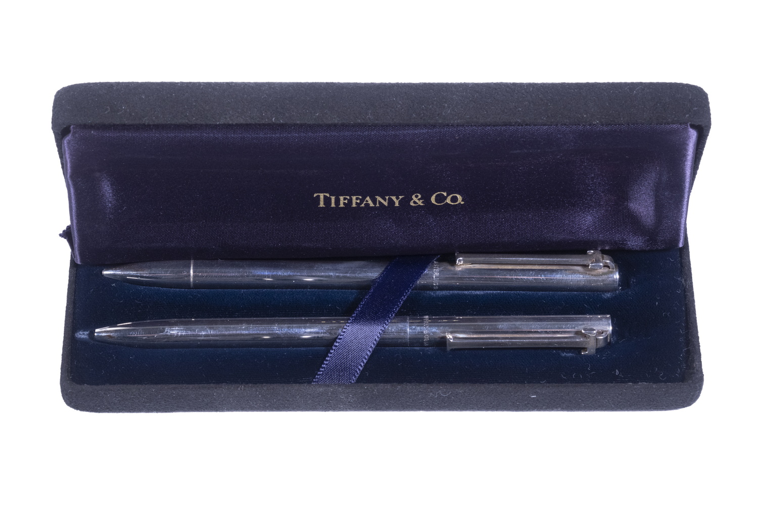 Appraisal: TIFFANY CO STERLING PEN PENCIL SET Sterling Silver T-Clip Pen