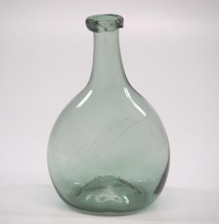 Appraisal: Free A late th-early th century free-blown glass chestnut flask