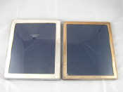 Appraisal: Two silver photo frames with beaded edges strut backs x