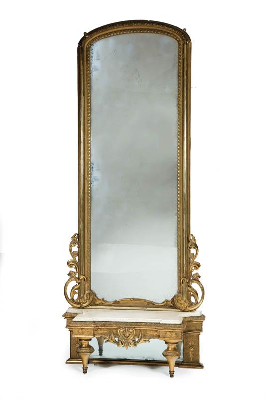 Appraisal: PIER MIRROR American nd half- th century pine Two-piece with