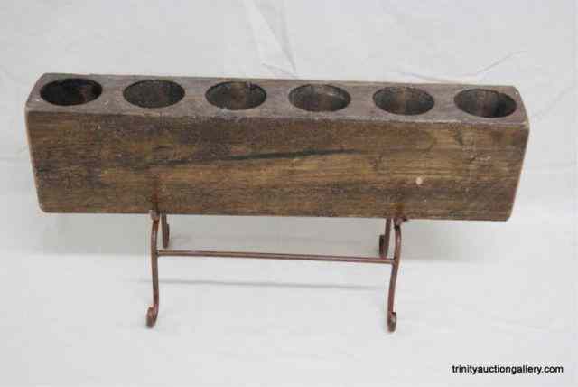 Appraisal: Wooden Candle Mold on Iron BaseThis is for a primitive