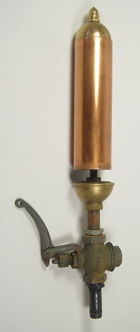 Appraisal: Brass Copper Steam Whistle Single note whistle Acorn finial Signed